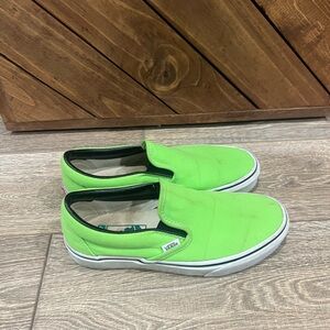 Custom Lime Green Vans, Size 8